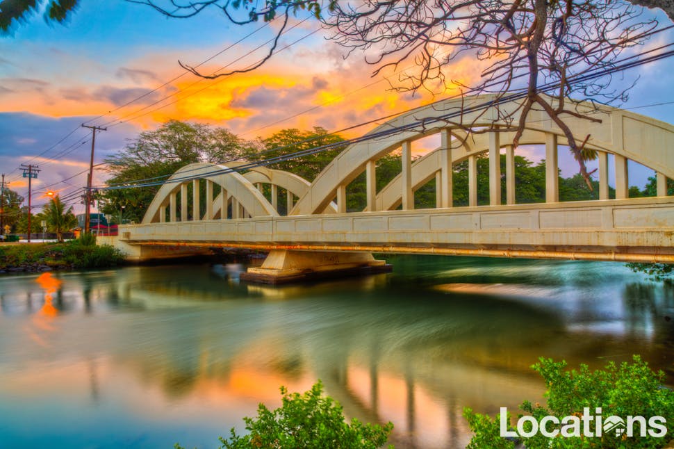 Iconic Rainbow Bridge in Haleiwa, on the North Shore of Oahu