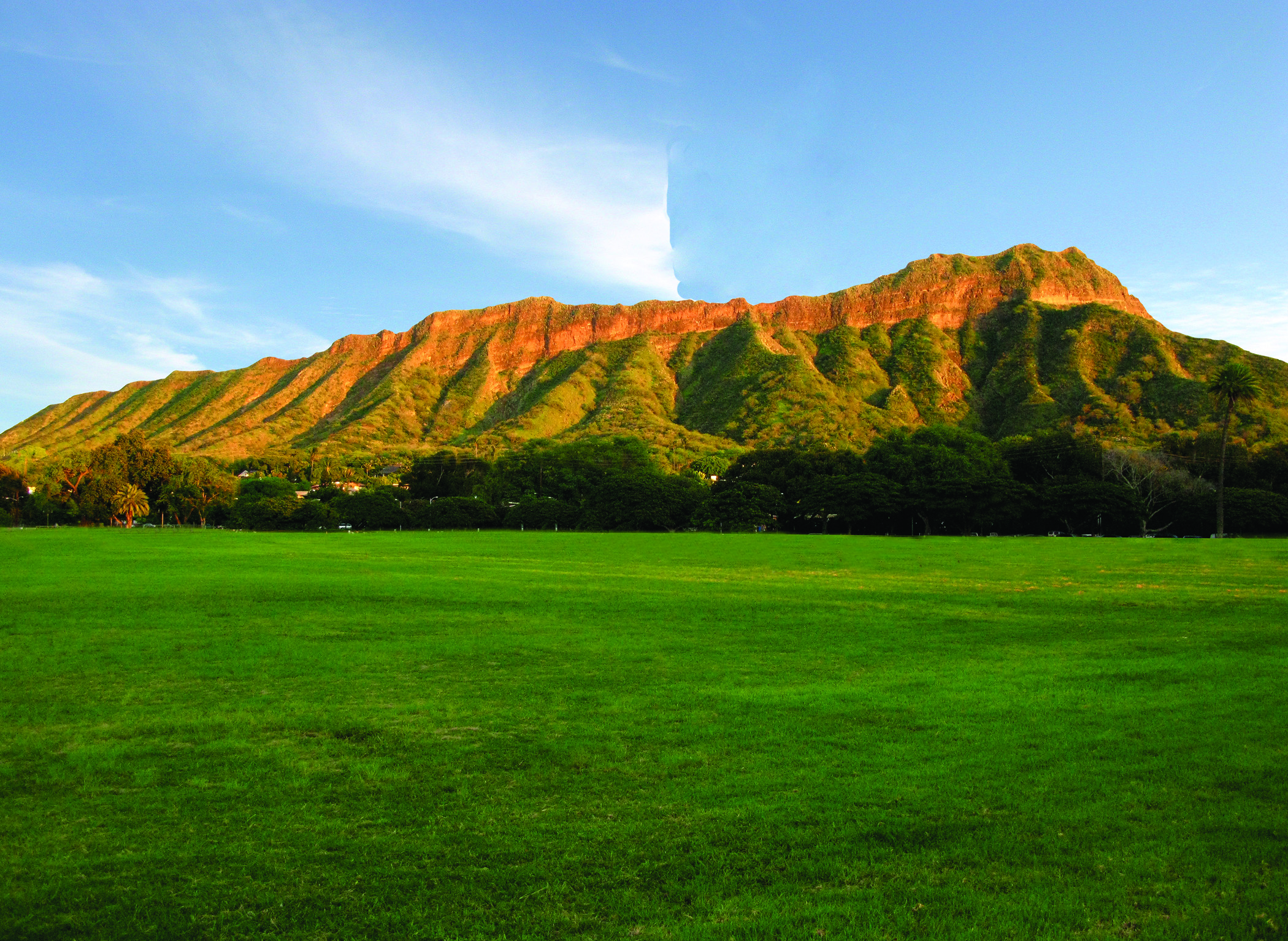 Iconic Diamond Head on the South Shore of Oahu