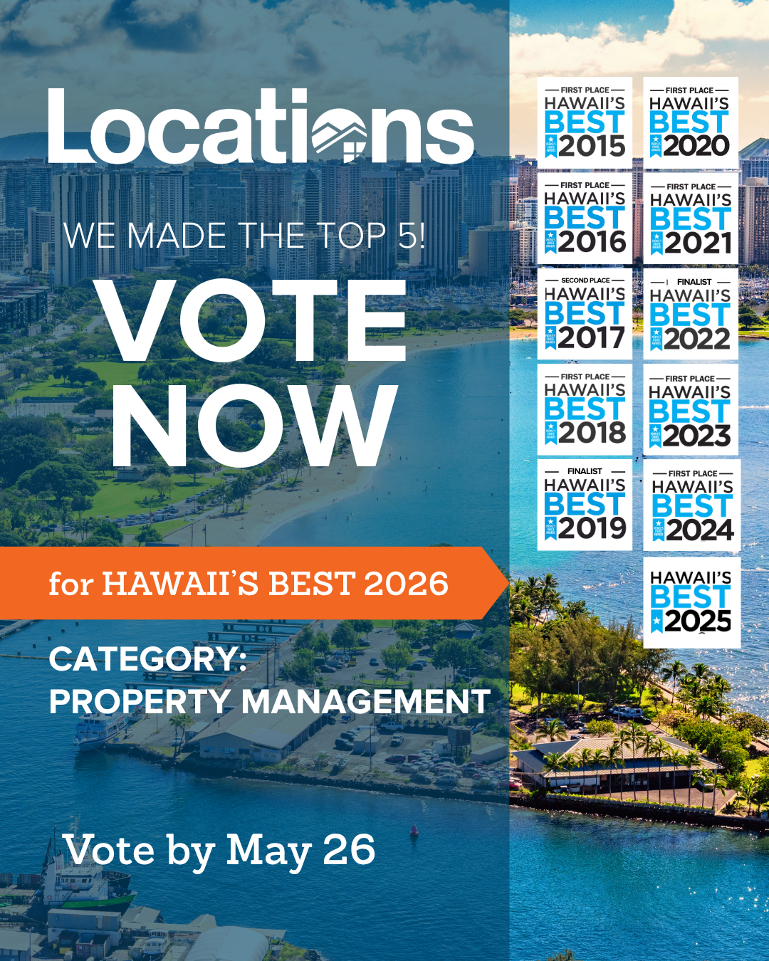 Vote Locations Property Management for Hawaii's Best 2026