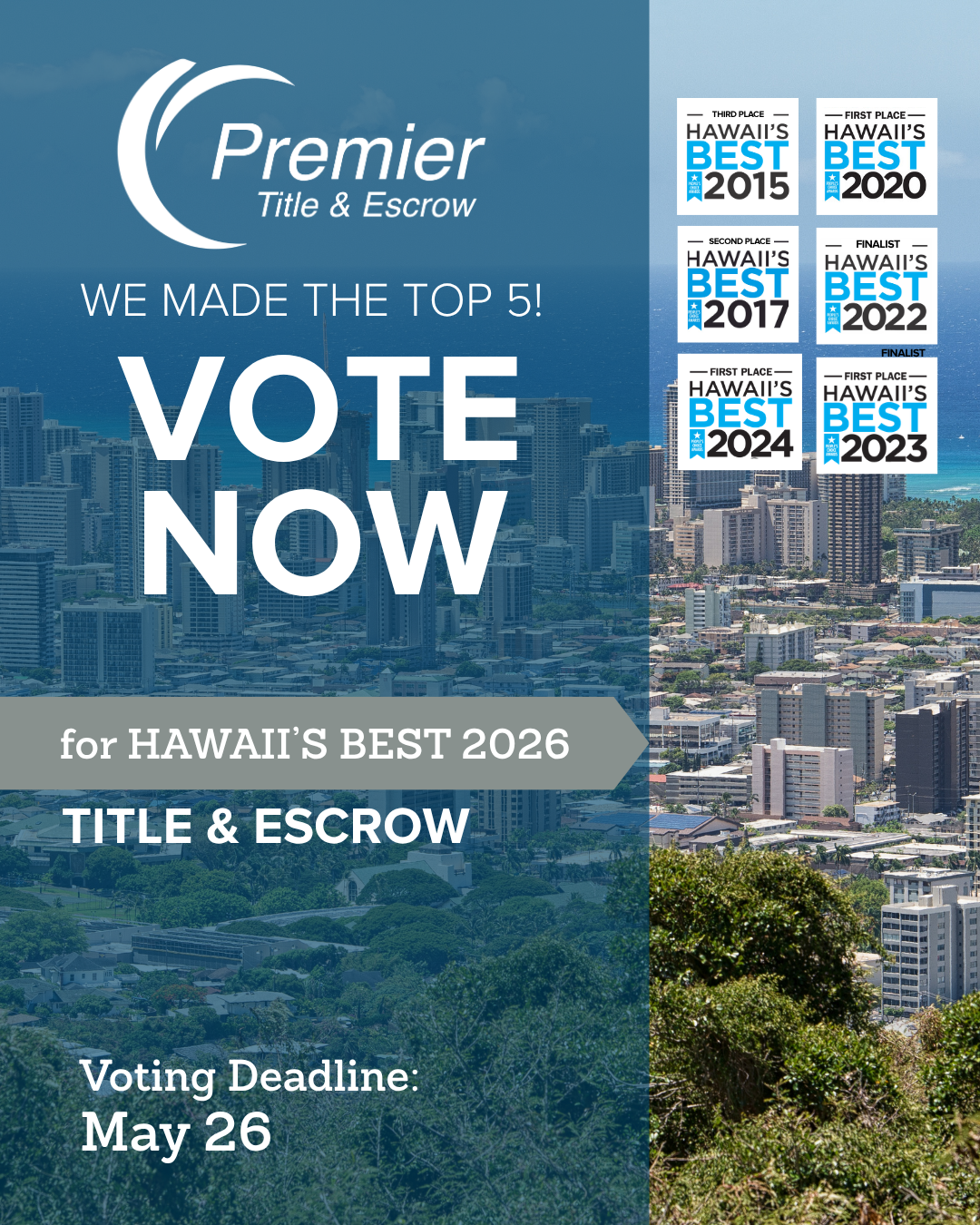 Vote Premier Title & Escrow for Hawaii's Best 2026