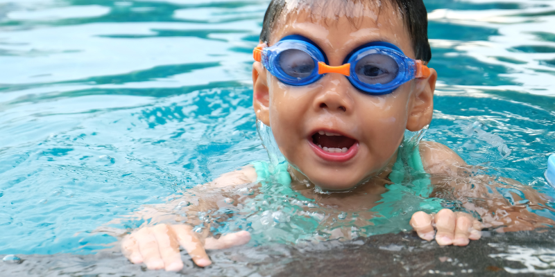 child swimming