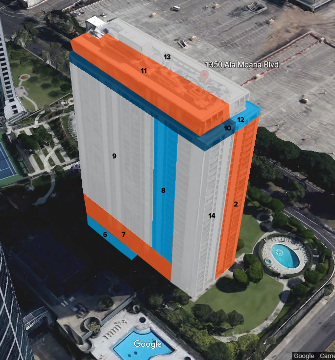 1350 Ala Moana South West Facing