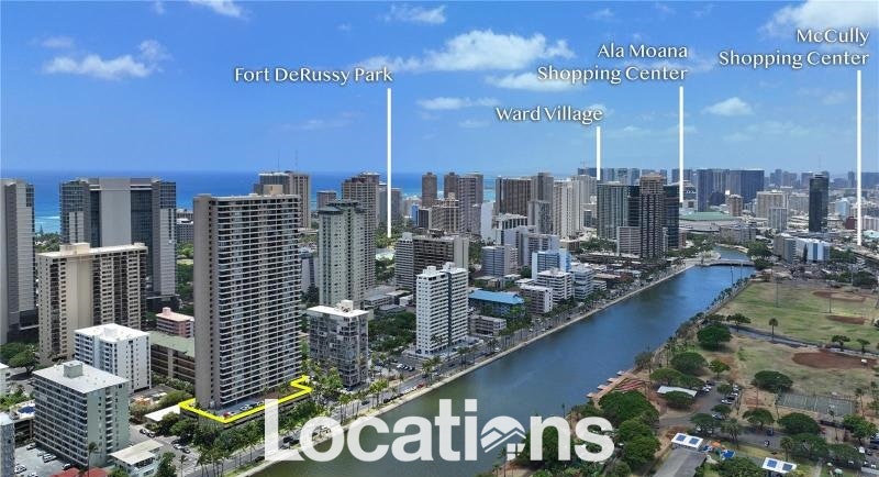 2121 Ala Wai Tower Aerial View Facing East