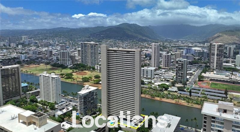 2121 Ala Wai Aerial View of Building and Canal