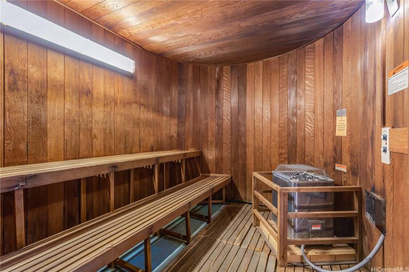 Sauna at Canterbury Place amenities deck