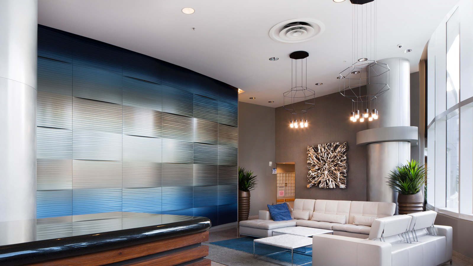 Moana Pacific - renovated lobby looks like ocean waves