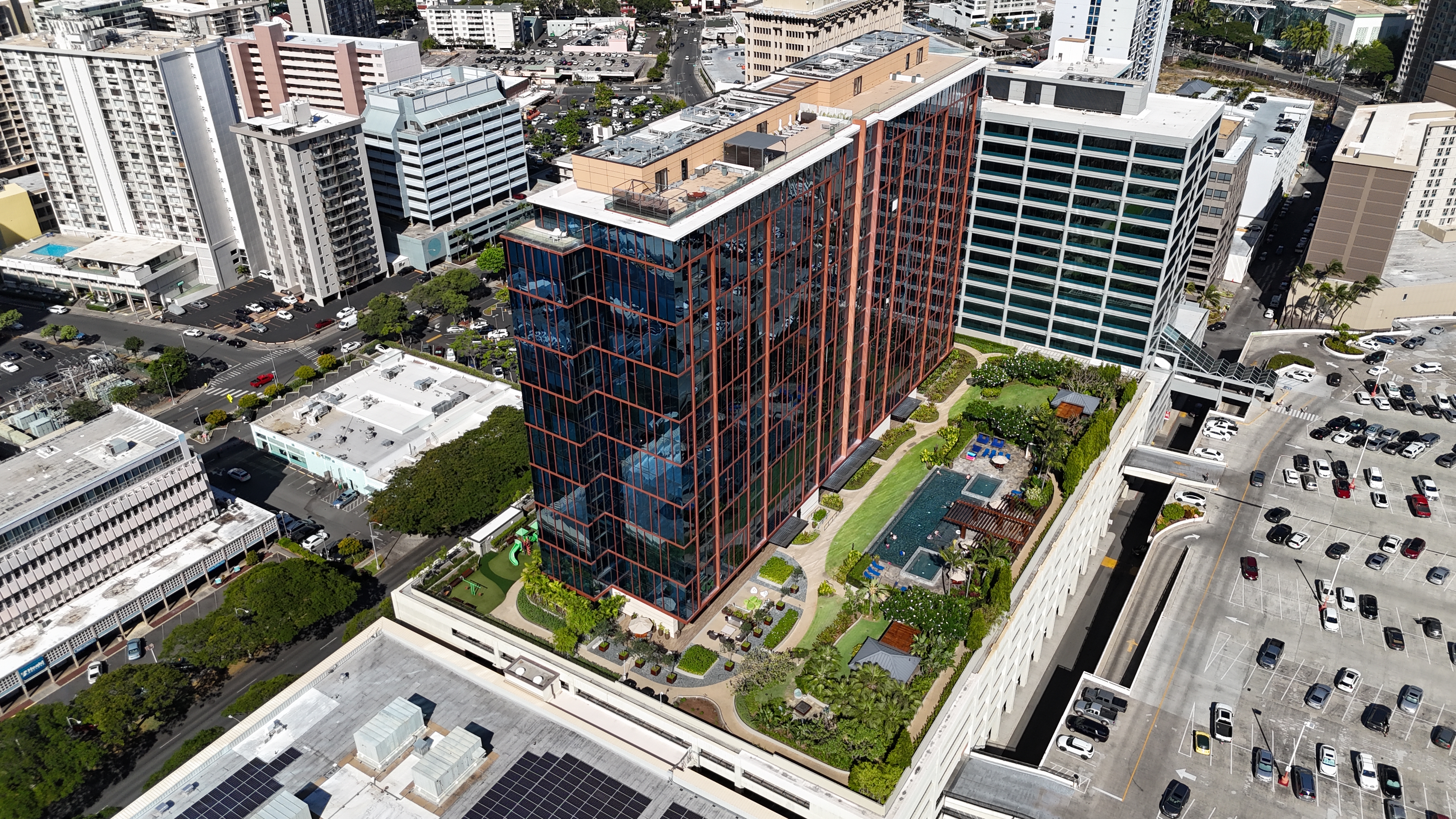 One Ala Moana - Aerial View with Amenities Deck