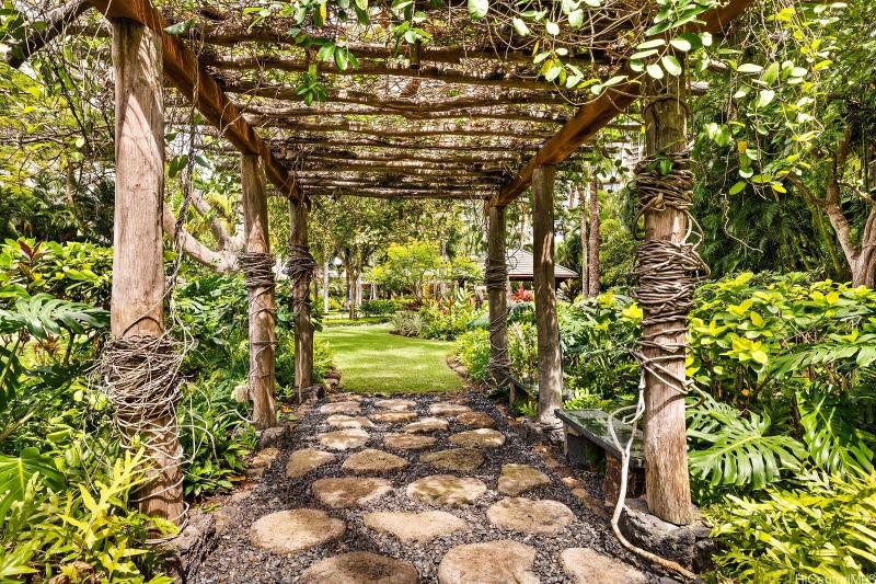 Lush gardens surrounding The Watermark