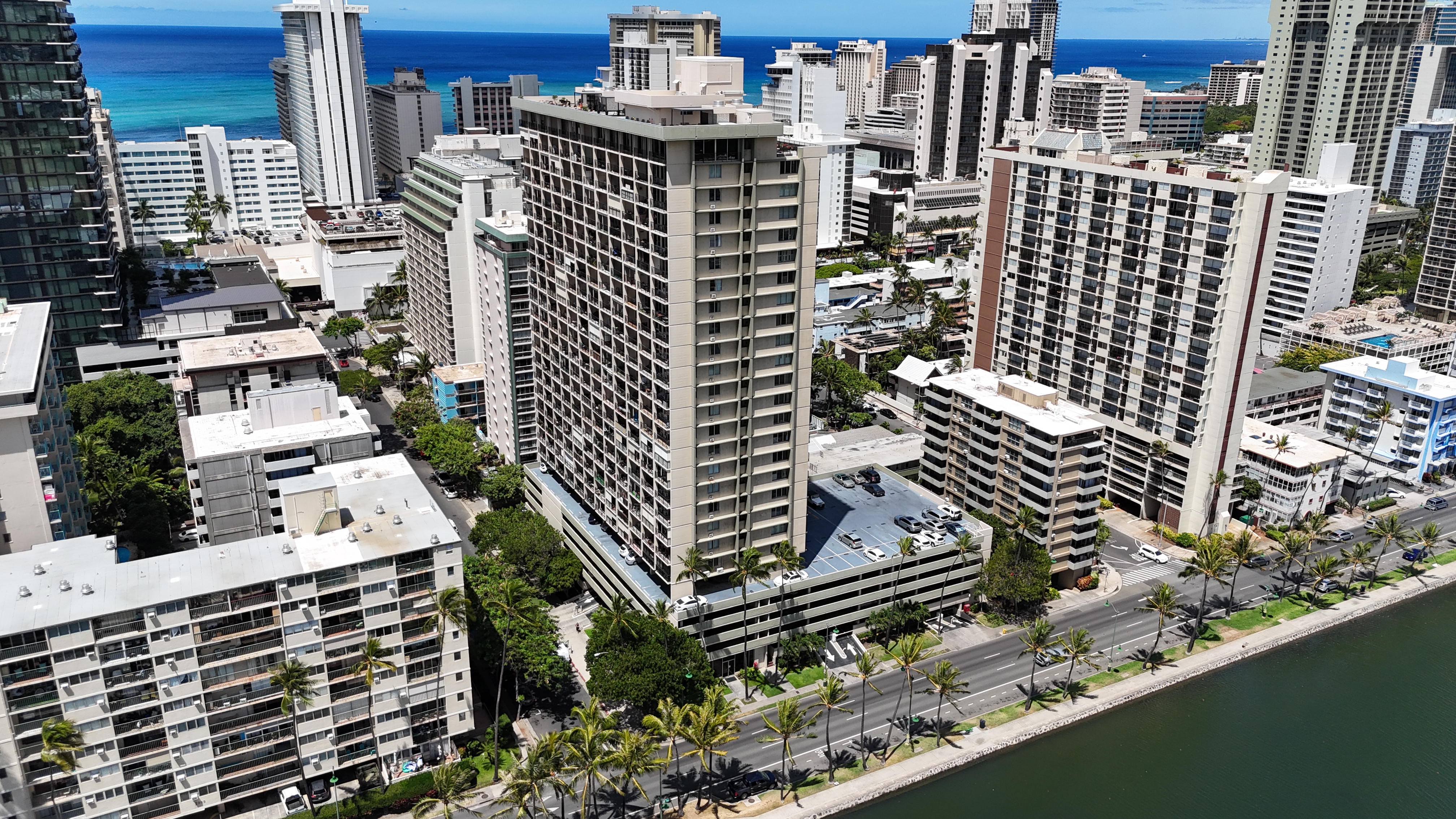 Fairway Villas - Arial view looking towards the ocean